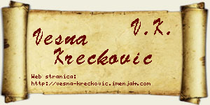 Vesna Krečković vizit kartica